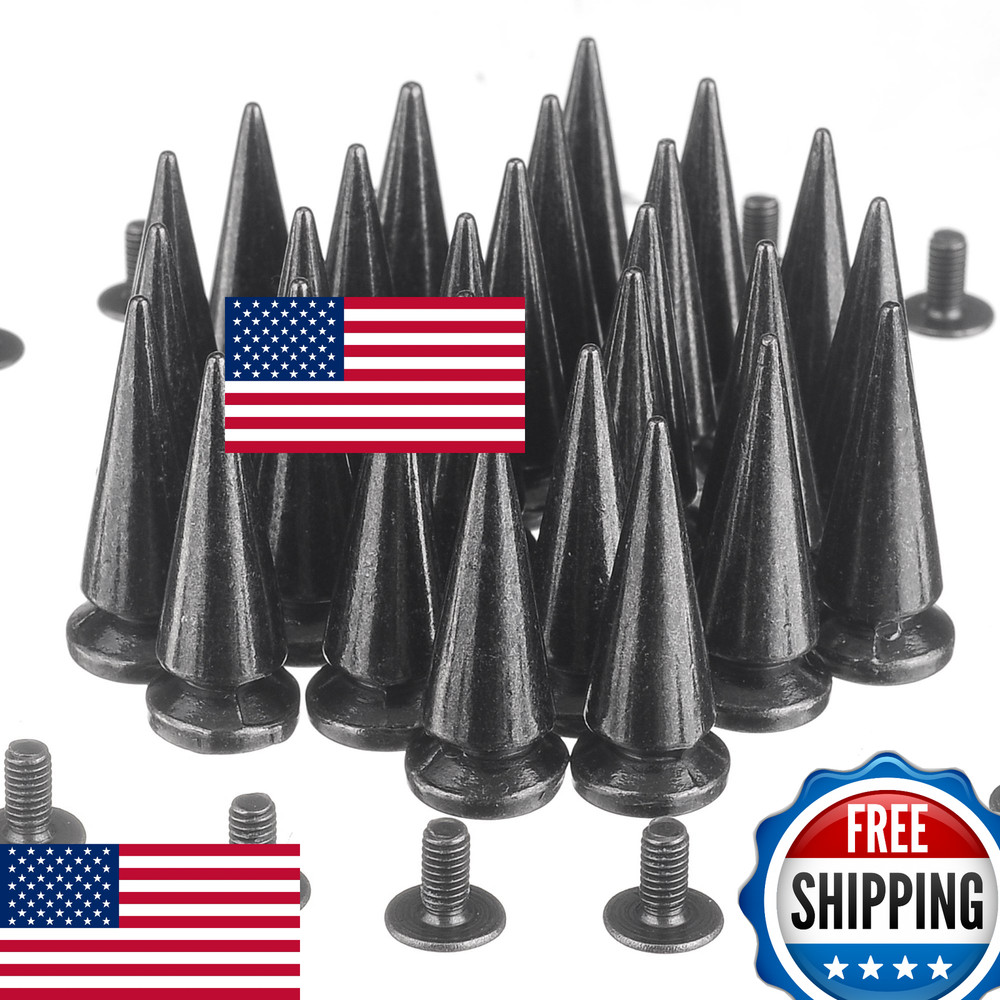 RUBYCA 25MM 100 Sets Metal Tree Spikes Studs Screw-Back for Leather Crafts