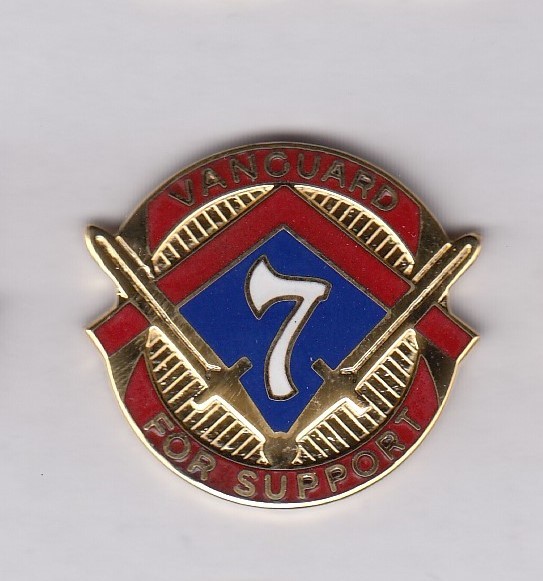 7th Support Command Quartermaster Supply QM crest DUI badge G-23
