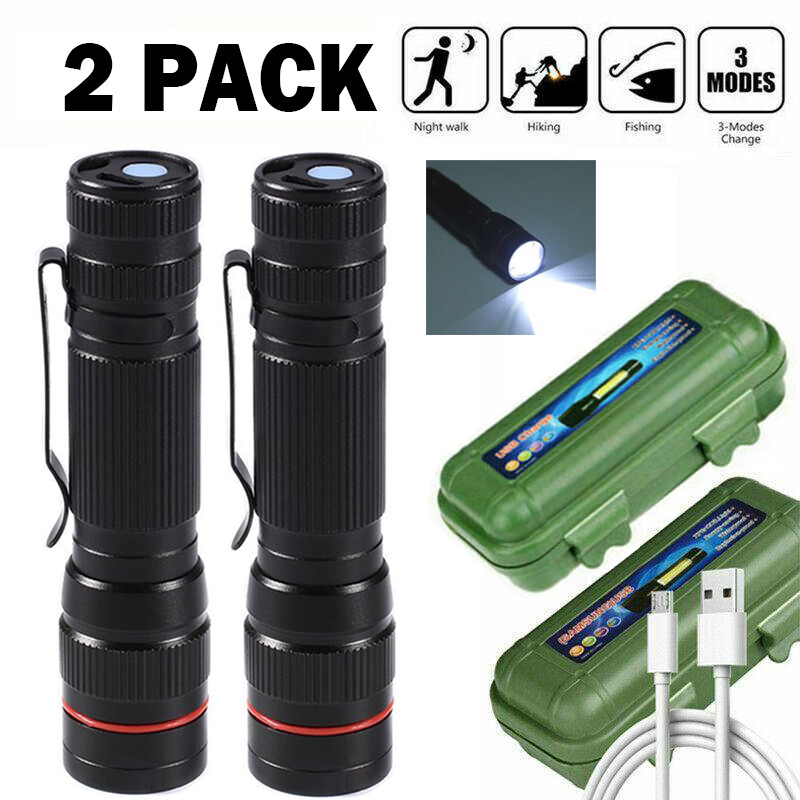 2PCS Strong Clip LED Camping Warning Flash Light Mini Emergency Flashlights