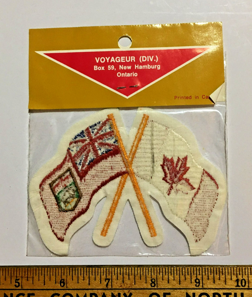 Crossed Canada and Manitoba Flags Souvenir Patch