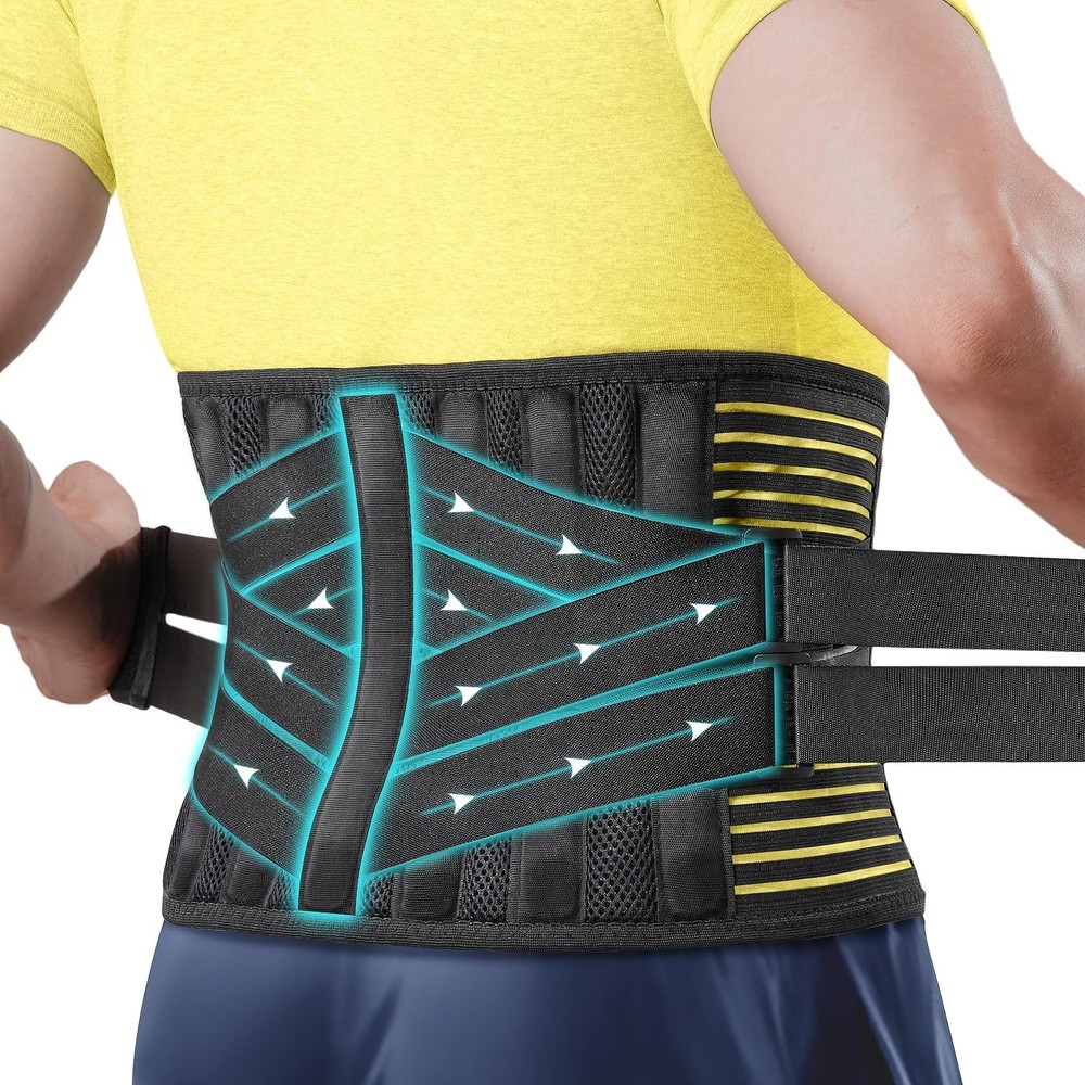 Plus Size Back Brace with 7 Bionic Metal Stays, Strong Support for Lower Back...