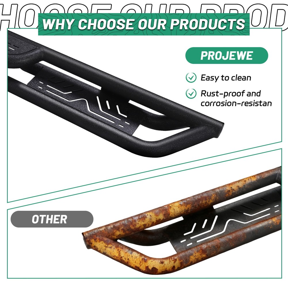 Running Board Side Step Bars Nerf Bars For 2009-2018 Dodge Ram 1500 Crew Cab