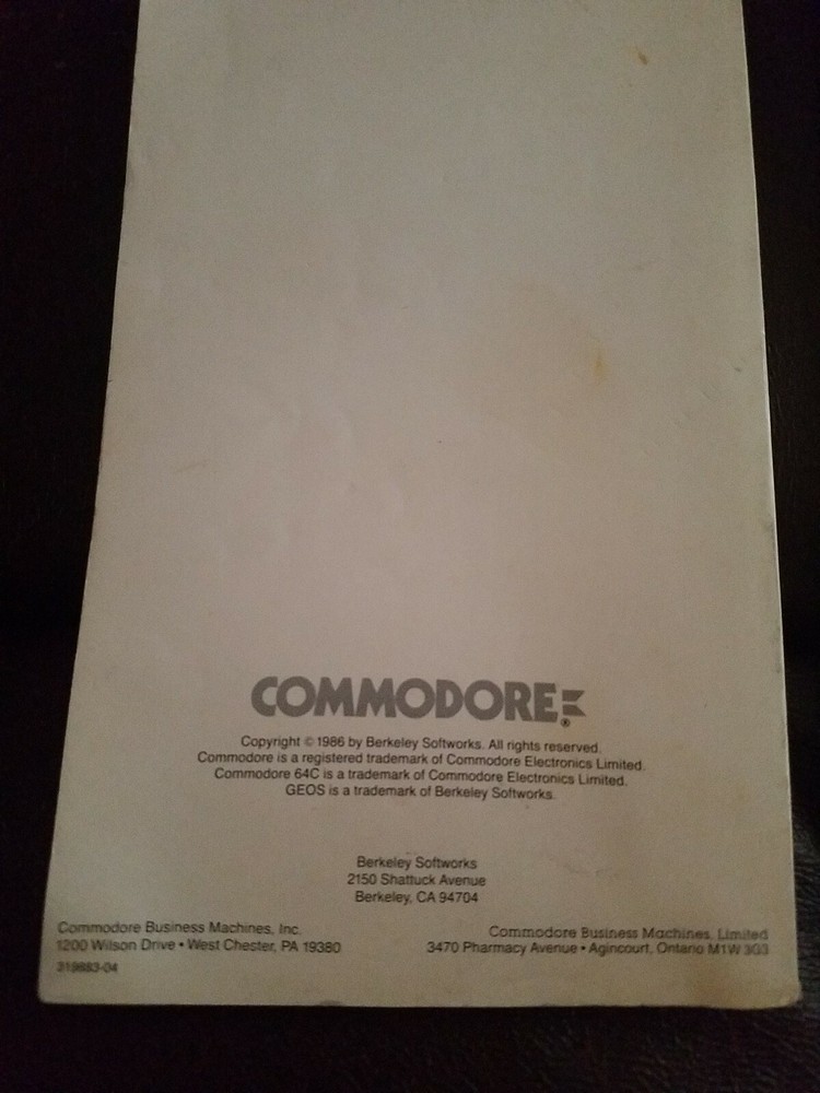Vintage Commodore 64C PC, Personal Computer GEOS User's Guide 1986 Version 1.2