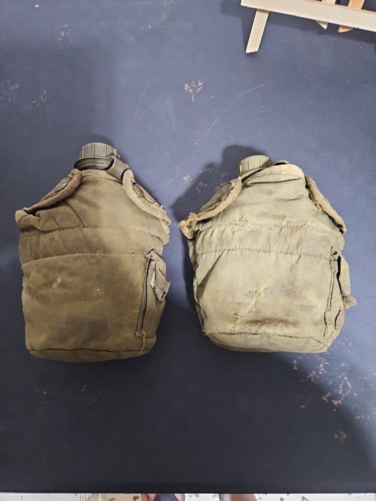 US Army Plastic Canteen Both With Insulated Covers