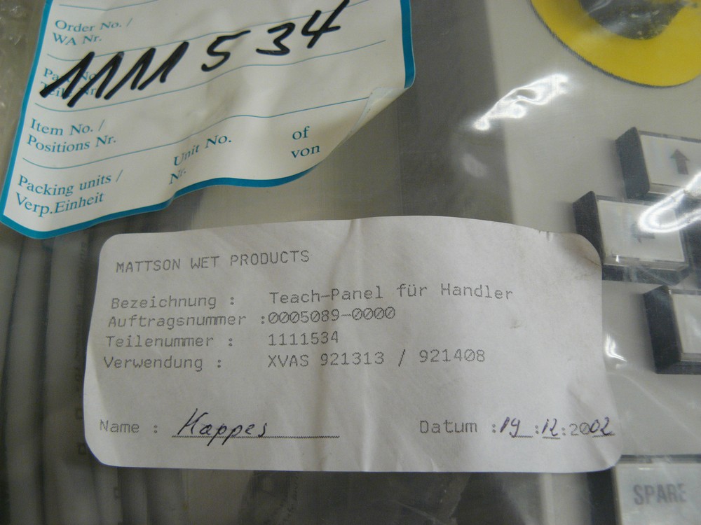 NEW IN BOX TEACH PANEL HANDLER MATTSON # 1111534