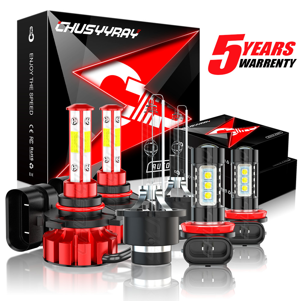 For Acura TSX 2009-2014 Combo HID/LED Headlight Hi / Lo Beam+Fog Light Bulbs Kit