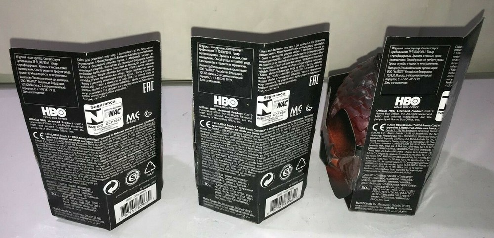 Mega Construx Game Of Thrones Eggs RHAEGAL / VYSERION / DROGON 3X DRAGONS NEW