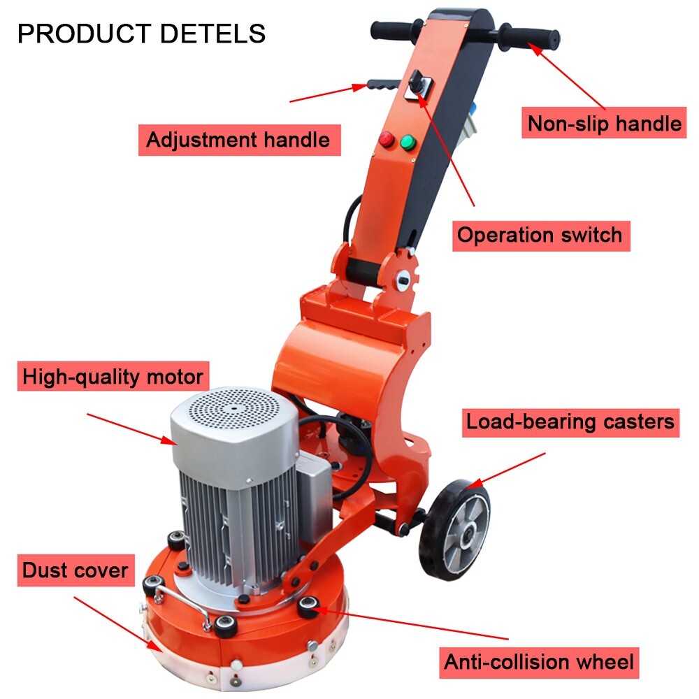 TECHTONGDA® Concrete Floor Grinder 220V Foldable Design Polish Trimm Machine