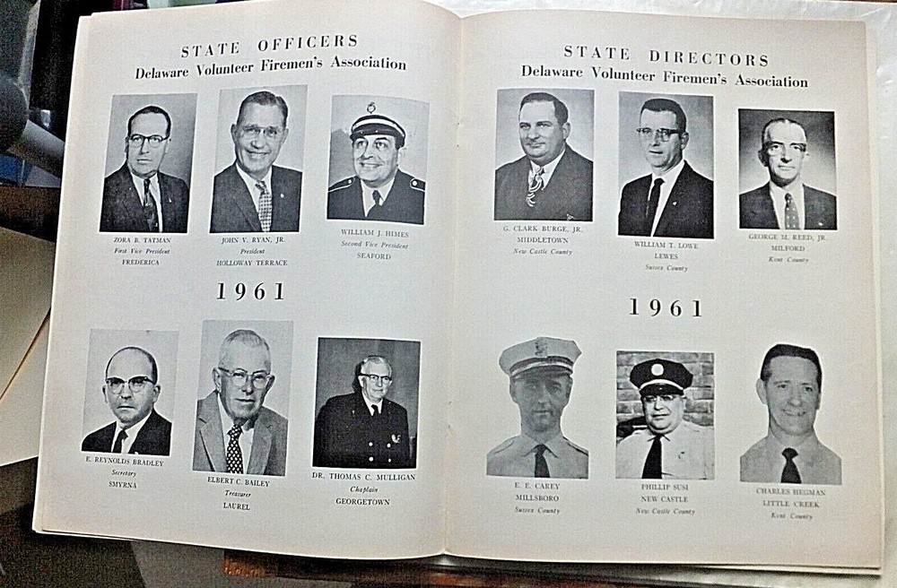 1961 Delaware Vol Firemen's Assoc.Convention Program. Dover-Robbins Hose Co.Host