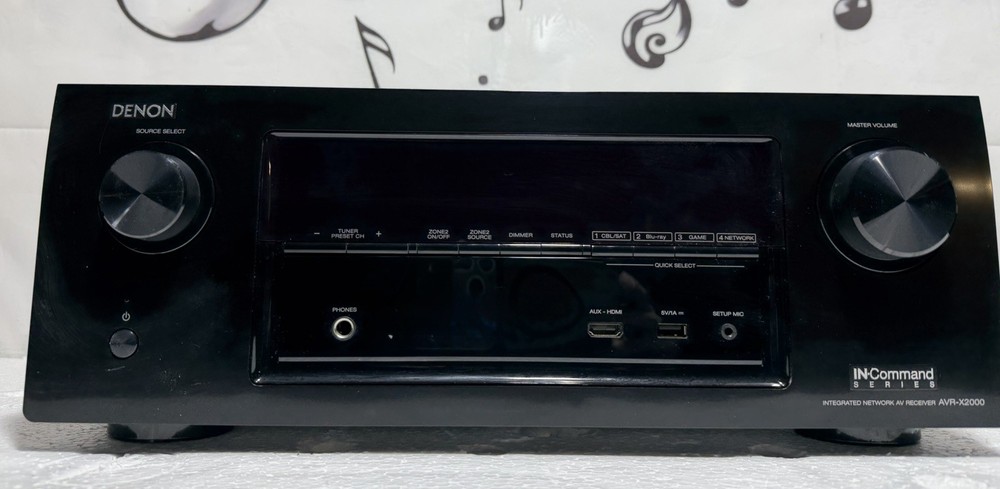 Denon AVR-X2000 Network AV Receiver with Remote Bundle. Good Condition