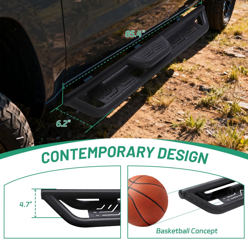 Running Board Side Step Bars Nerf Bars For 2009-2018 Dodge Ram 1500 Crew Cab