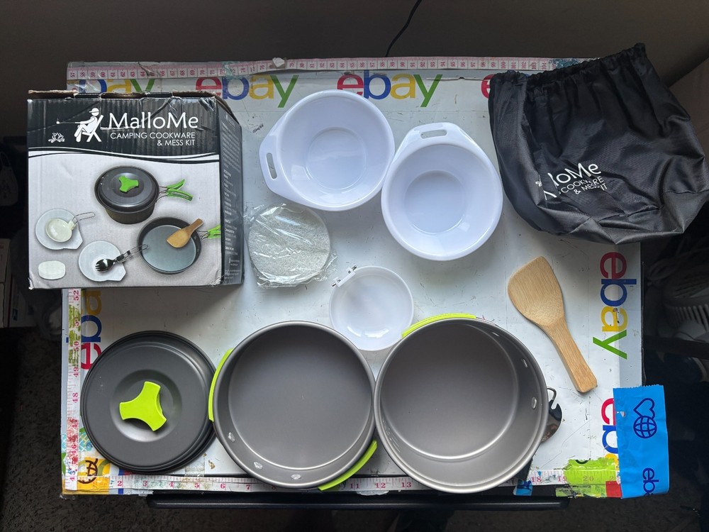 MalloMe 10 Piece Camping Cookware Mess Kit