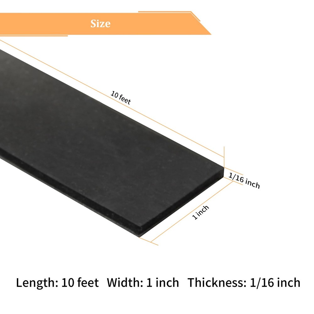 Solid Neoprene Rubber Strips with Adhesive Backing 1/16 .062" Thick x 1" Wide...