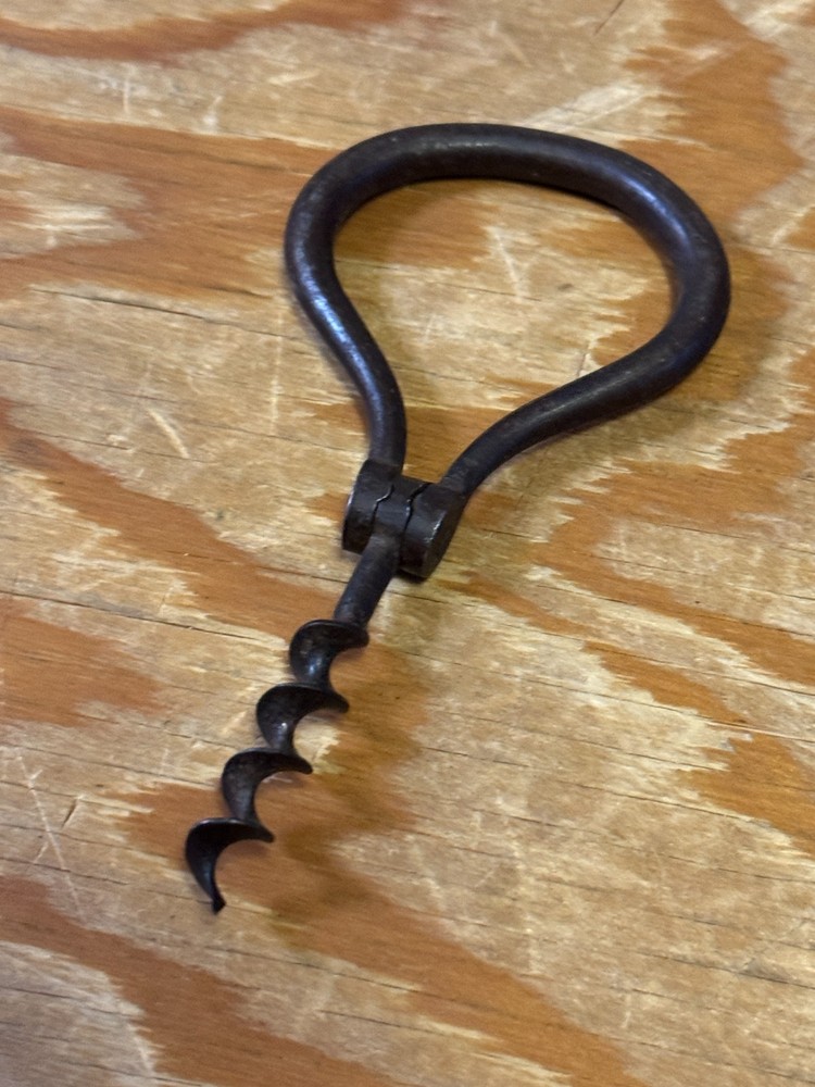Antique Vintage folding Iron bow-style corkscrew