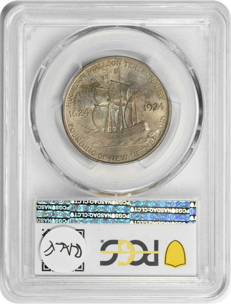 Huguenot Commemorative Silver Half Dollar 1924 MS66 PCGS