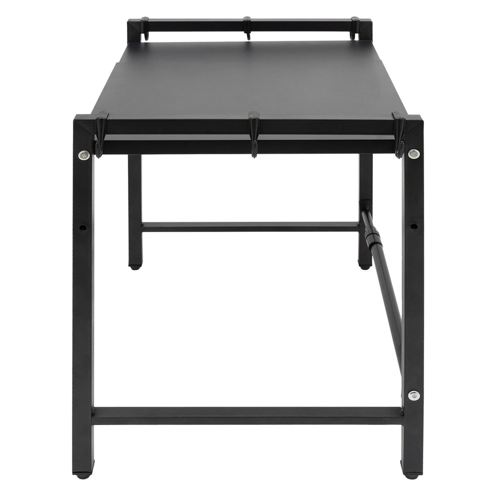 Adjustable Microwave Stand Black Oven Shelf Kitchen Countertop Organizer W/ Hook