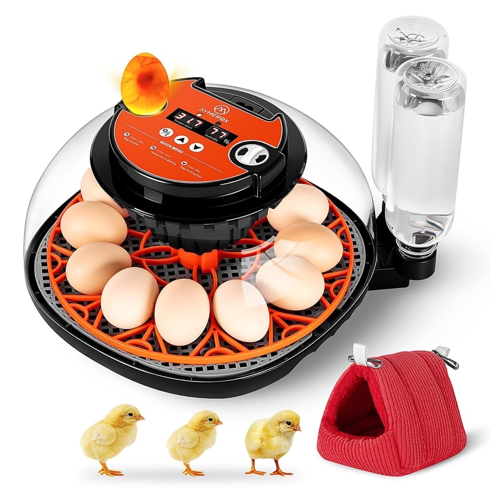 12 Egg Incubator for Hatching - Chicken, Duck, Quail & Goose – Automatic Egg ...