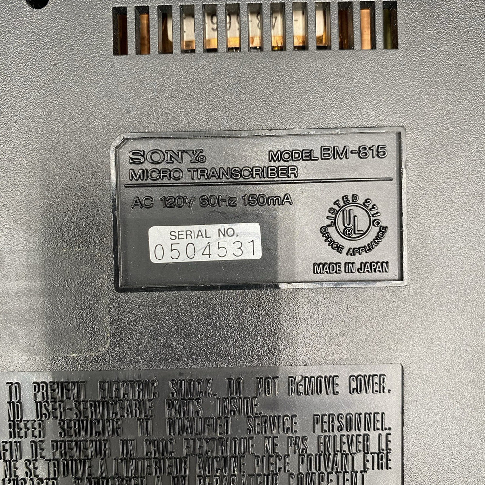 SONY BM-815 MICRO TRANSCRIBER MADE IN JABAN TESTED