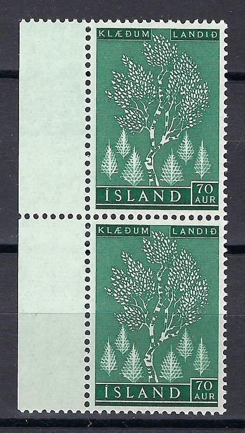 Iceland 1957 Sc# 307 Birch tree pair MNH