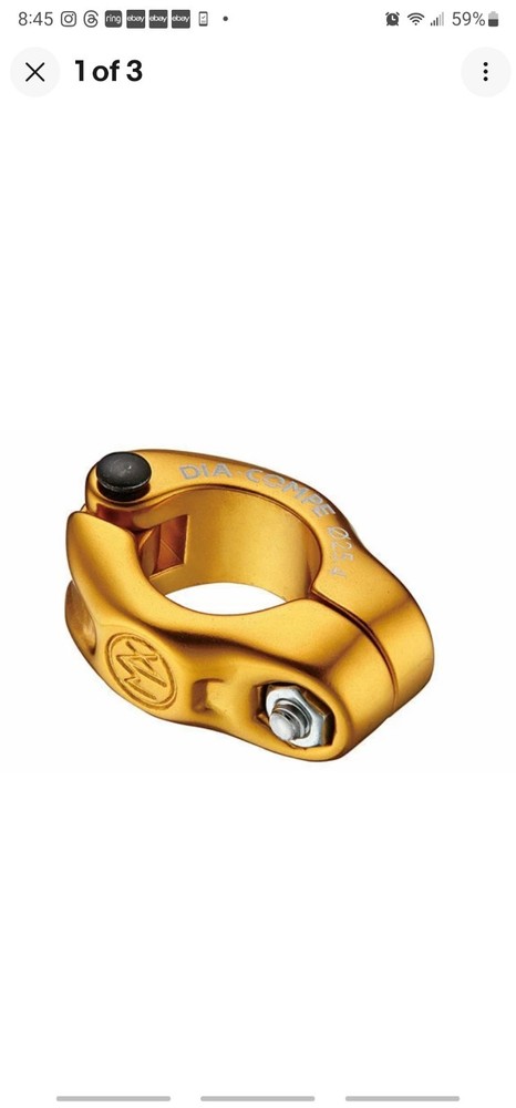 MX  HINGED SEAT POST CLAMP 25.4mm (1") GOLD