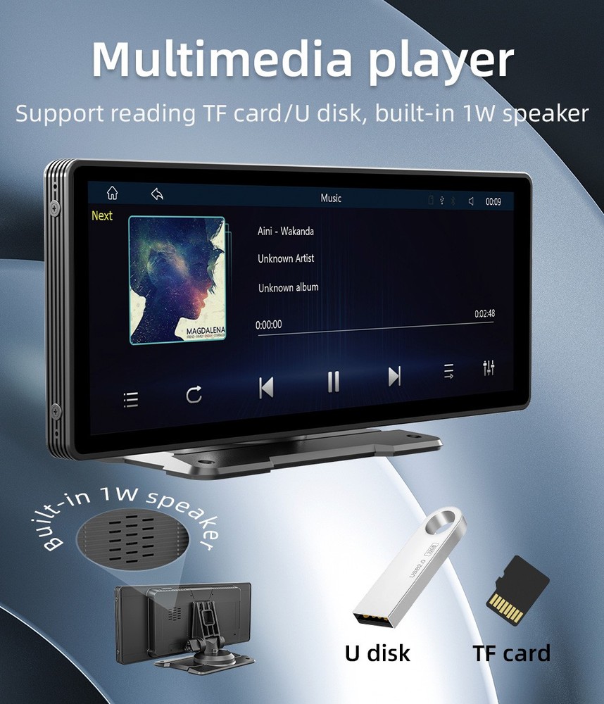 Portable Smart Multimedia MP5 Player Audio Dashboard Console 9.30 Inch Display