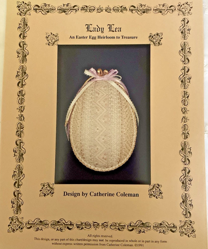 Catherine Coleman Needlepoint Chart Lady Lea Easter Egg Designed for 18 Count