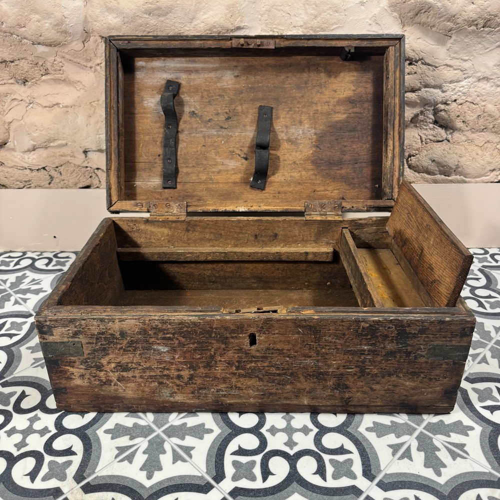 Vintage Workman Tool Chest Pine 1940's Original Iron Hardware