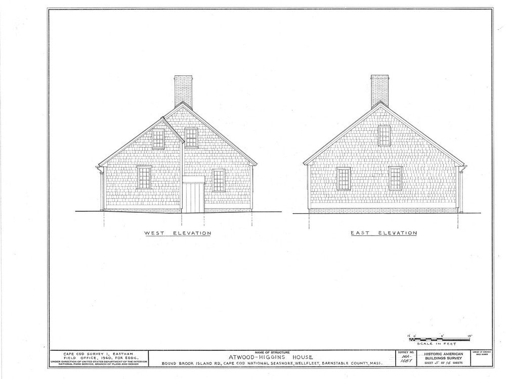 Cape Cod colonial house, 3 bedroom floor plan, architectural drawings & details