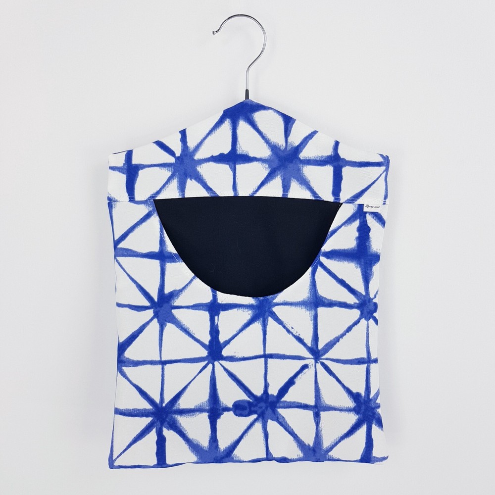 Peg Bag Handmade Blue White Patterned Lined Laundry Clothes Peg Holder