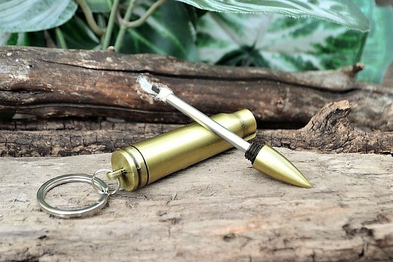 Bullet Permanent Match - Fire Starter Lighter - Camping Survival Gear Key Ring