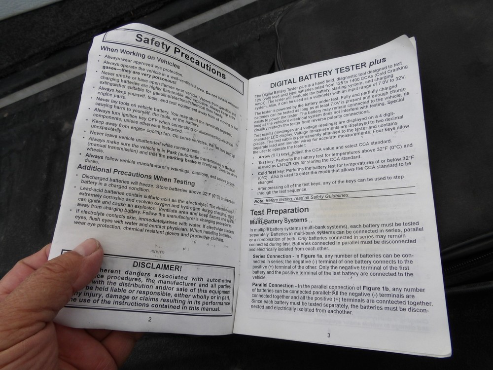 Mac Tools BT8300 Battery Tester Case & Manual MINT