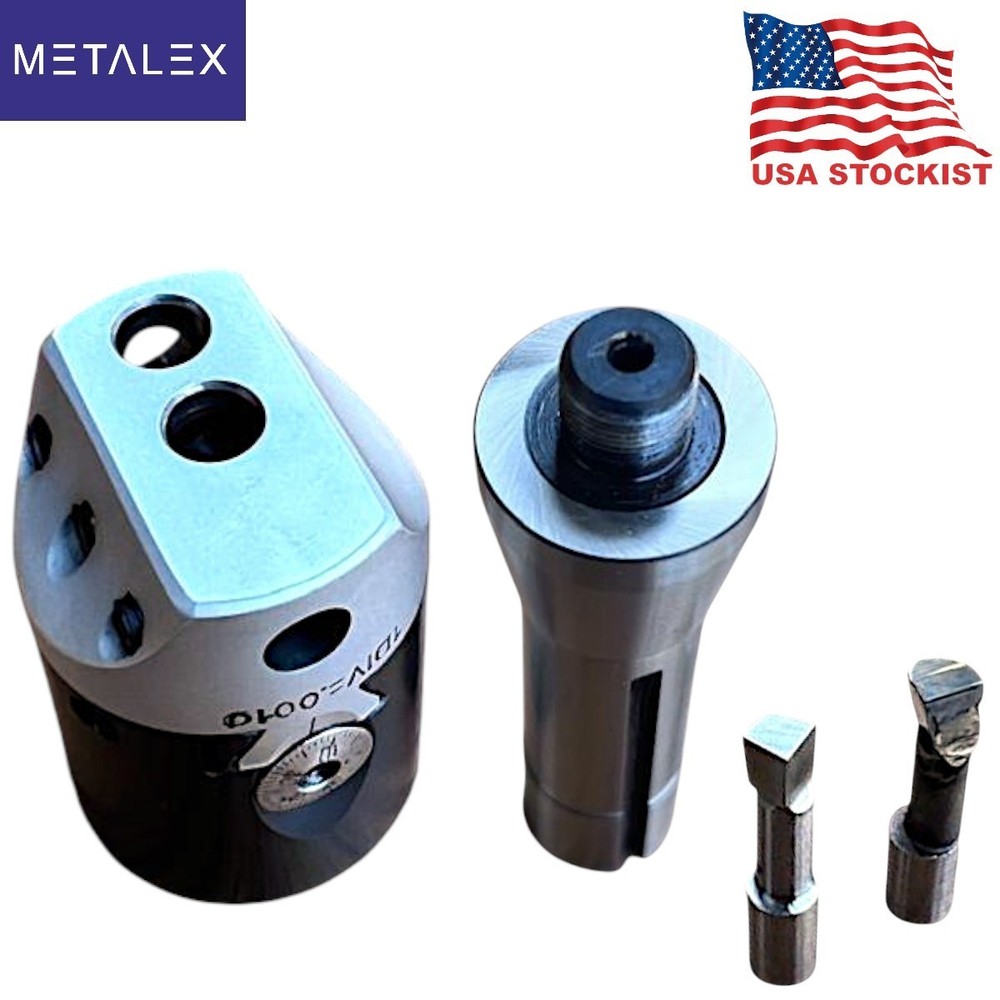 1.5" Precision Adjustable Boring Head Set With R8 Shank & HSS + Carbide Tool Bit