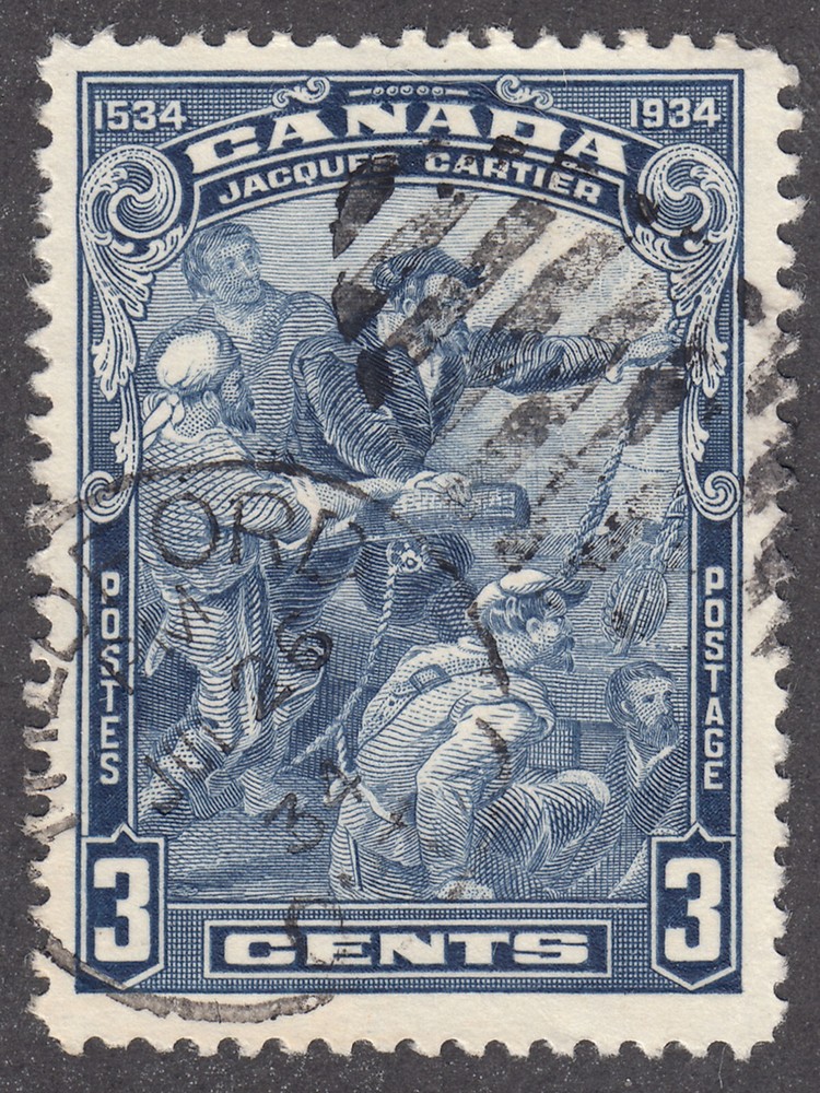 Canada: #208 3c Blue, Jacques Cartier CDS Cancel VF Used