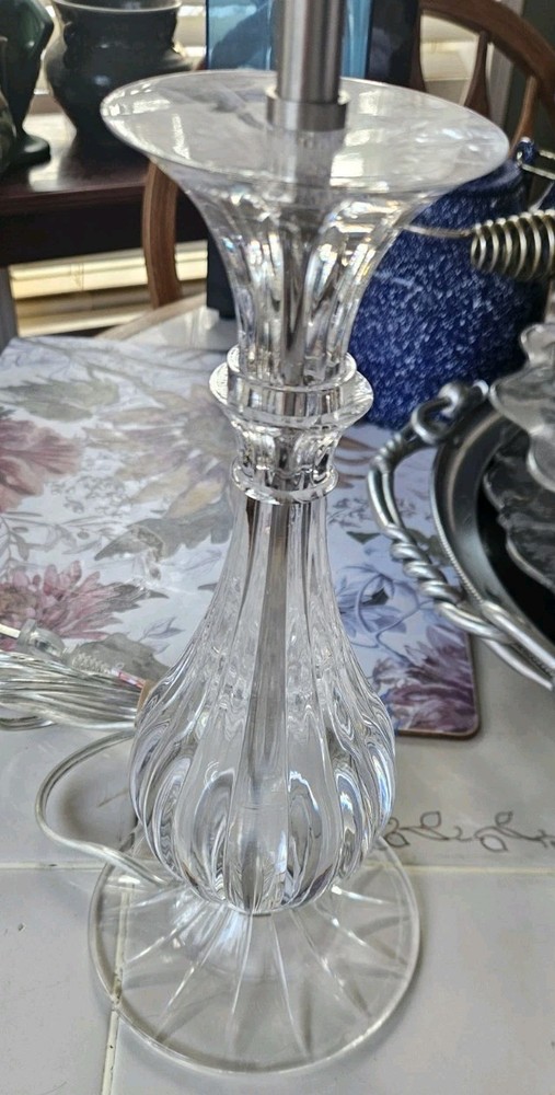 "Laura Ashley" Acrylic Clear Crystal Table Lamp EUC