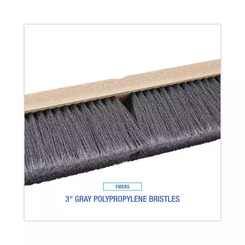 24 In. Gray Flagged Polypropylene Push Floor Brush Head