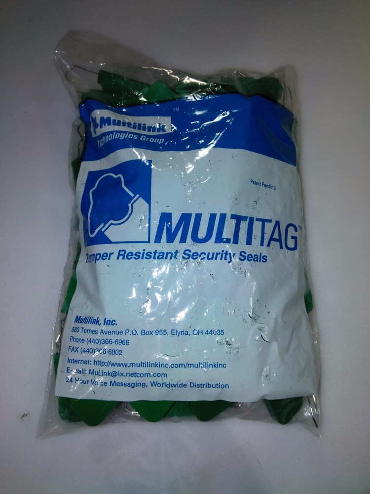 Tamper Evident  CABLE SECURITY TAG MultiLink MT-PO-12 Green 50 Count