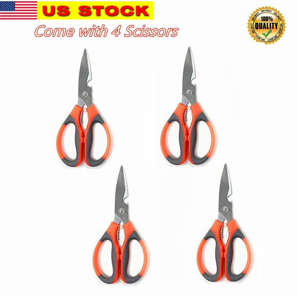 4 Pack Heavy Duty Kitchen Scissors Sharp Blade Multipurpose Utility Shears