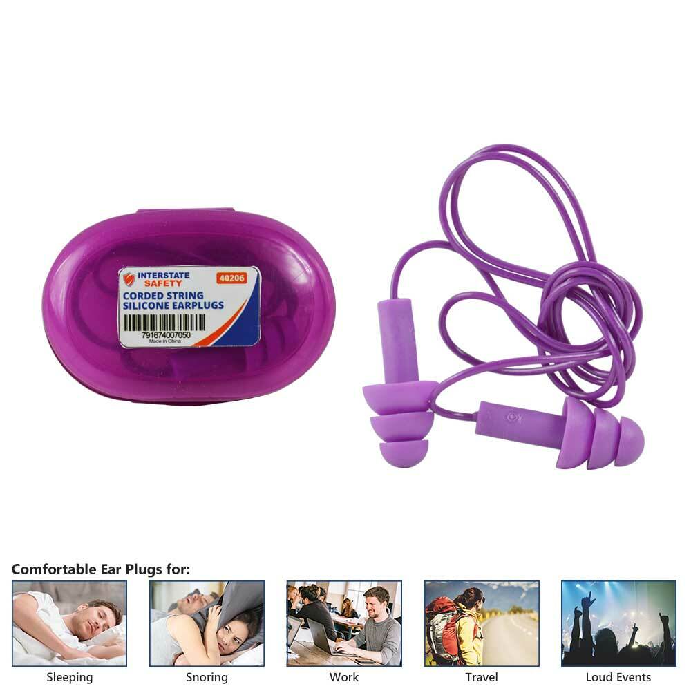 Reusable Silicone Waterproof Ear Plugs for Sleeping, Swimming, Work 200 Pair Box
