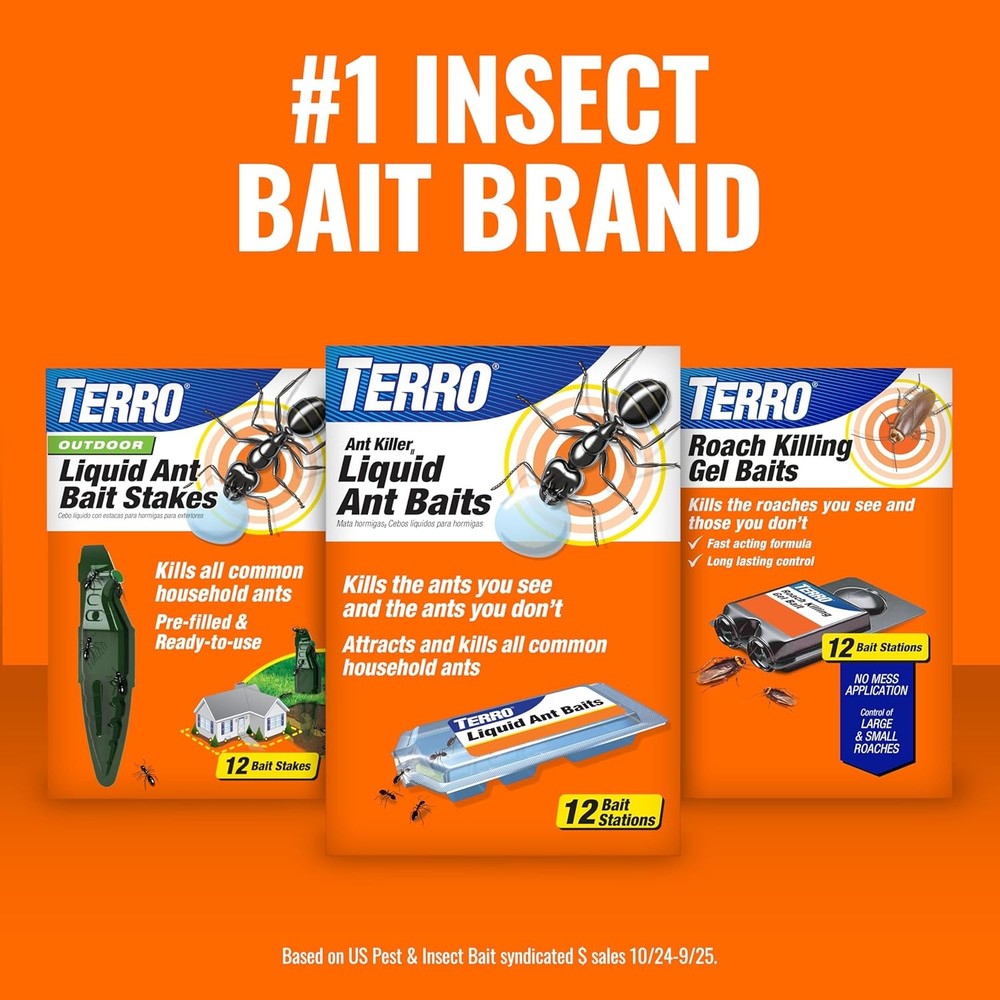 Ant Killer Liquid Bait Fast Acting Stations T300B 12 Count Indoor Control Hours