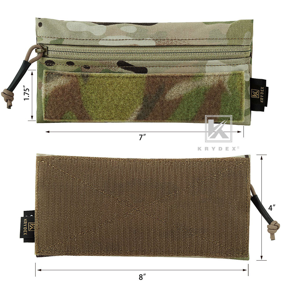 KRYDEX Tactical Front Candy Pouch Zipper Pack Hook Back for Chest Rig Multicam