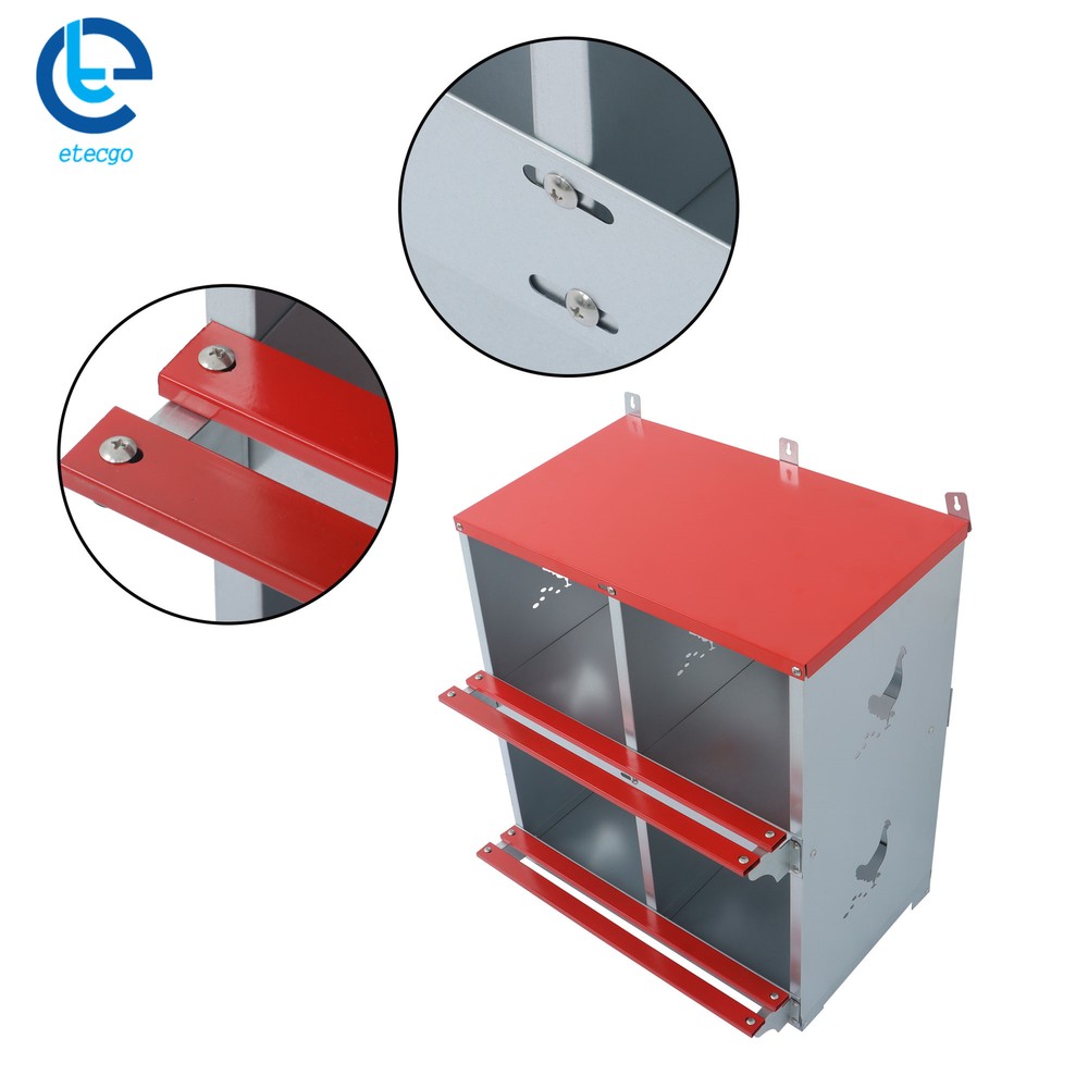 Chicken Nesting Boxes 4 Hole Metal Chicken Egg Laying Box Rollout Egg Collection