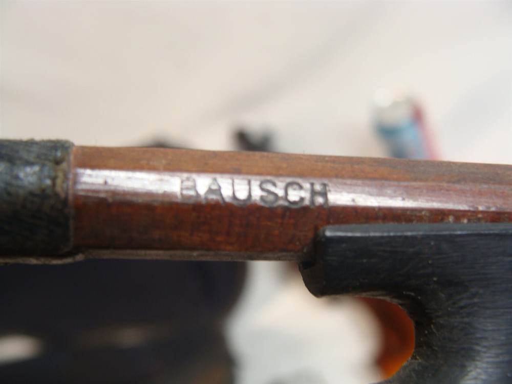 Antique Signed Ludwig Bausch MOP Violin Bow