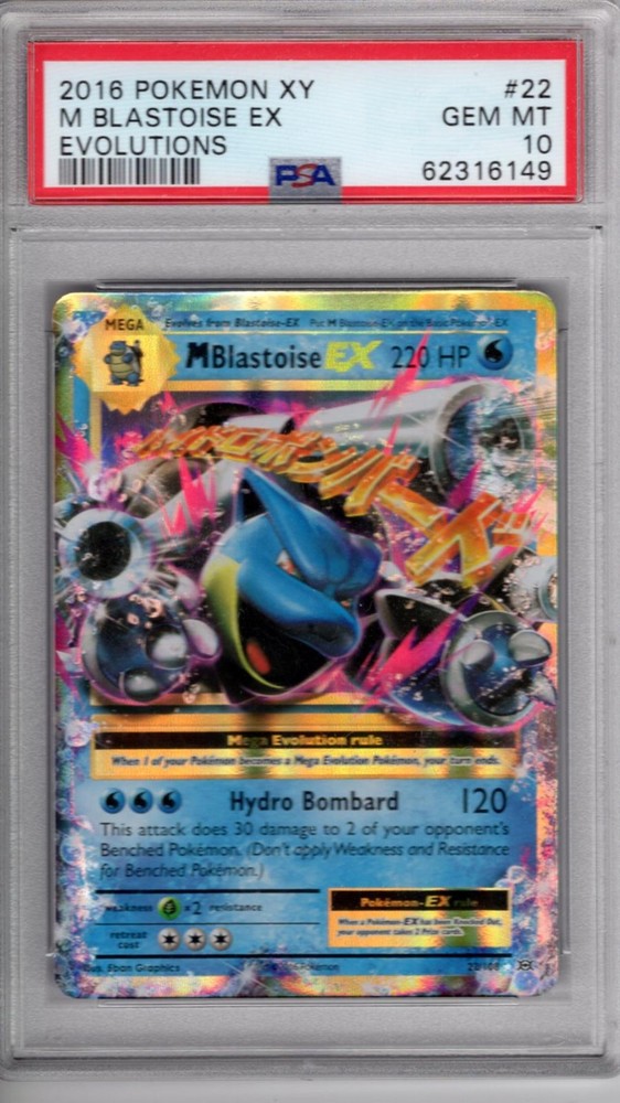 Pokemon X & Y Evolutions Card #22 M Blastoise Ex PSA 10