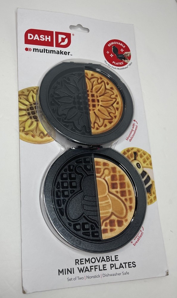 DASH Multimaker Mini Two 4” Nonstick Removable Plates Sunflower Bee