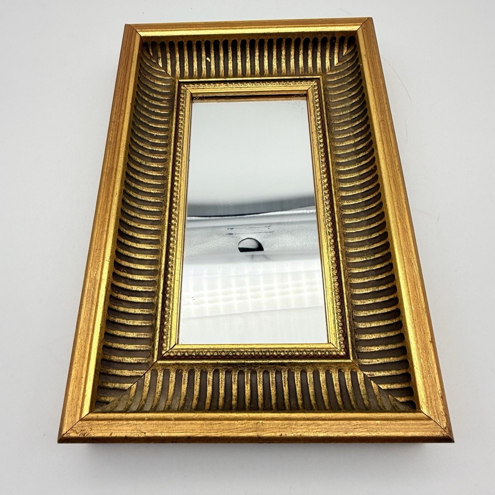 Vintage Thick Rectangular Wooden Mirror
