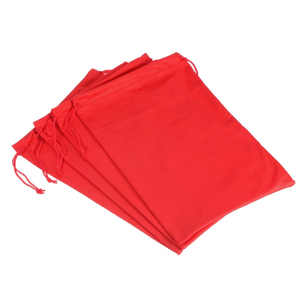4 Pack Ski Goggle Bag Microfiber Snow Goggles Case Drawstring Pouch Red
