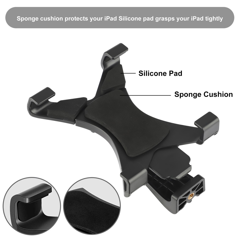 Tripod Mount Holder Bracket 1/4" Thread Adapter For 7"-12" Tablet iPad Universal