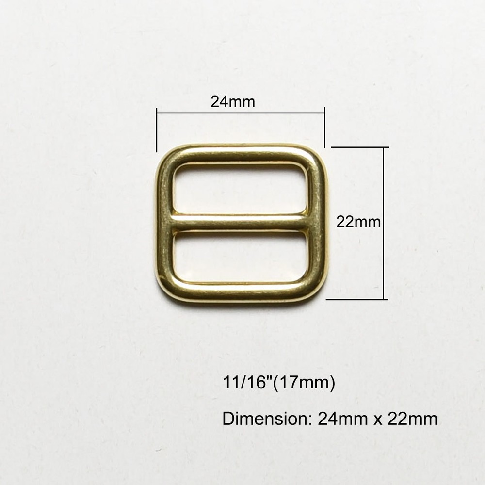 2pcs Solid Brass Slider Tri-Glide Rectangle 11/16" , 1" ,1-1/4"