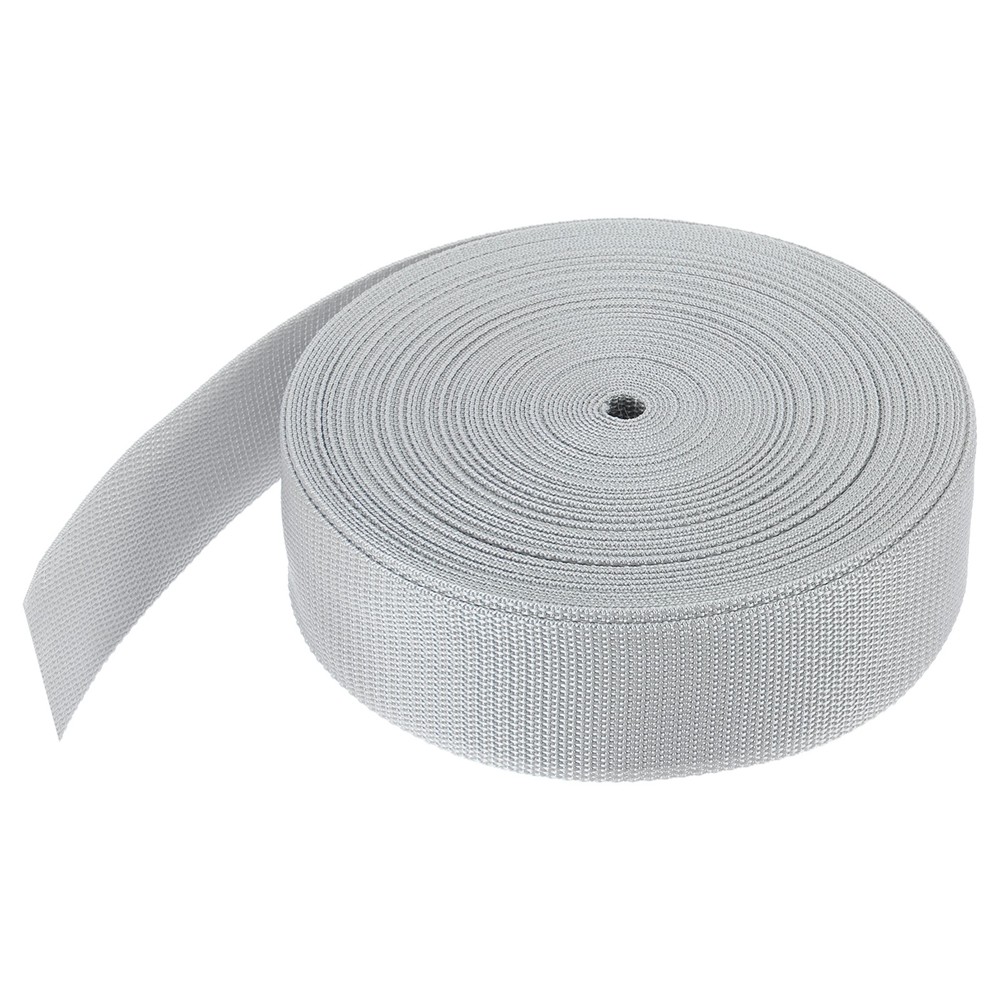 Lightweight Polypropylene Webbing Strap 2" 25 Yard Band Light Grey for Outdoor