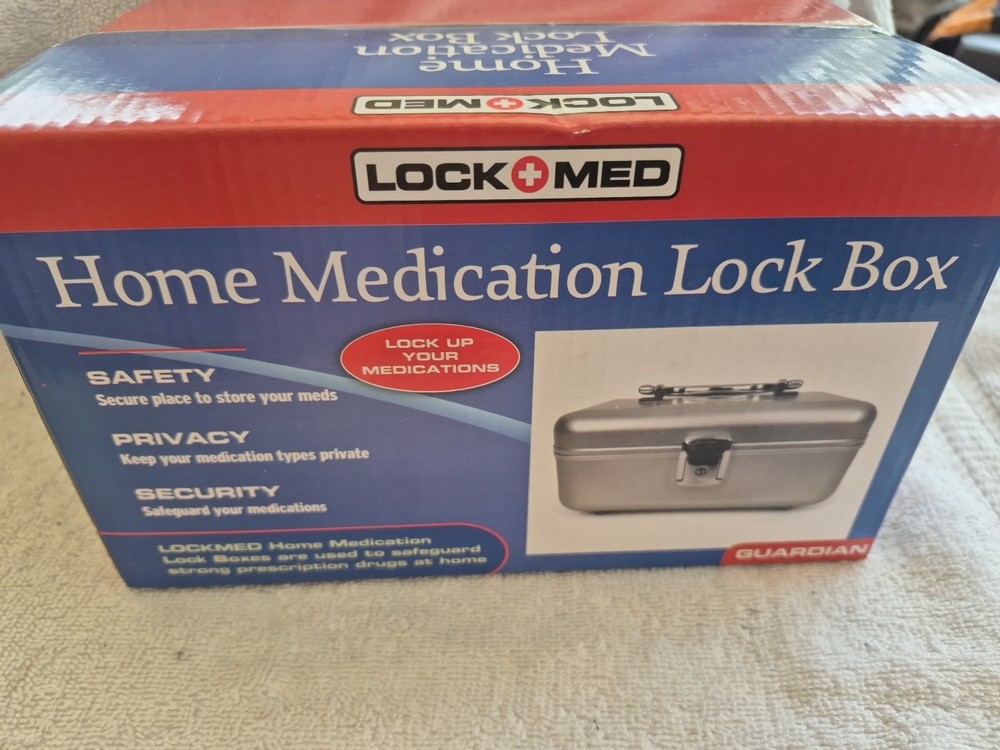Lockmed Guardian Home Medication Medium Lockbox W/ Combination Lock Security